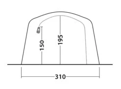 Outwell Parkdale 4PA Tent (2023) -Camping Sales Store 111180 parkdale 4pa drawing other5