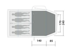Outwell Rosedale 4PA Flat Woven Carpet -Camping Sales Store 170861 flat woven carpet rosedale 4pa drawing floorplan2