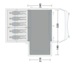 Outwell Oakdale 5PA Flat Woven Carpet 7 Outwell Oakdale 5PA Flat Woven Carpet -Camping Sales Store 170892 flat woven carpet oakdale 5pa drawing floorplan2