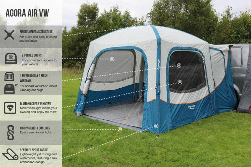Vango Airbeam Vango Agora Air VW Awning (Moroccan Blue) 4 Vango Airbeam Vango Agora Air VW Awning (Moroccan Blue) - Image 2