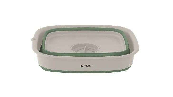 Outwell Collaps Wash Bowl W/drain Shadow Green 4 Outwell Collaps Wash Bowl W/drain Shadow Green - Image 2