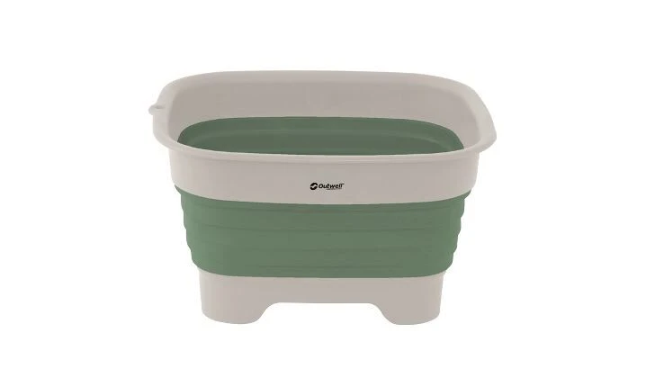 Outwell Collaps Wash Bowl W/drain Shadow Green 3 Outwell Collaps Wash Bowl W/drain Shadow Green