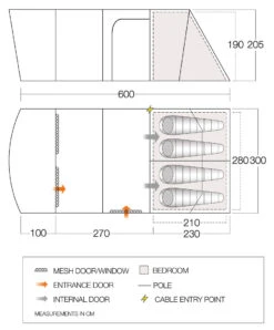 Vango Aether Poled 450XL Tent (2022) 13 Vango Aether Poled 450XL Tent (2022) -Camping Sales Store aether 450xl floorplan low