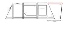 Outdoor Revolution Airedale 5.0s Front Sun Canopy -Camping Sales Store airedale 5s sun canopy drawing 1
