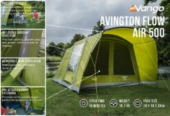 Vango Airbeam Vango Avington Flow Air 500 Tent (2022) -Camping Sales Store avington flow air 500 low res