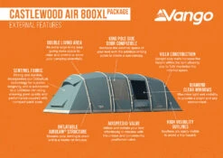 Vango Airbeam Vango Castlewood Air 800XL Tent Package (2023) -Camping Sales Store castlewood air 800xl package