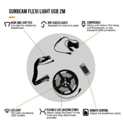 Vango Sunbeam Flexi Light 2m (USB) -Camping Sales Store family essentials infographicscall outs5