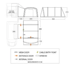 Vango Airbeam Vango Galli CC Air Tall Awning (2023) -Camping Sales Store floorplan cc tall