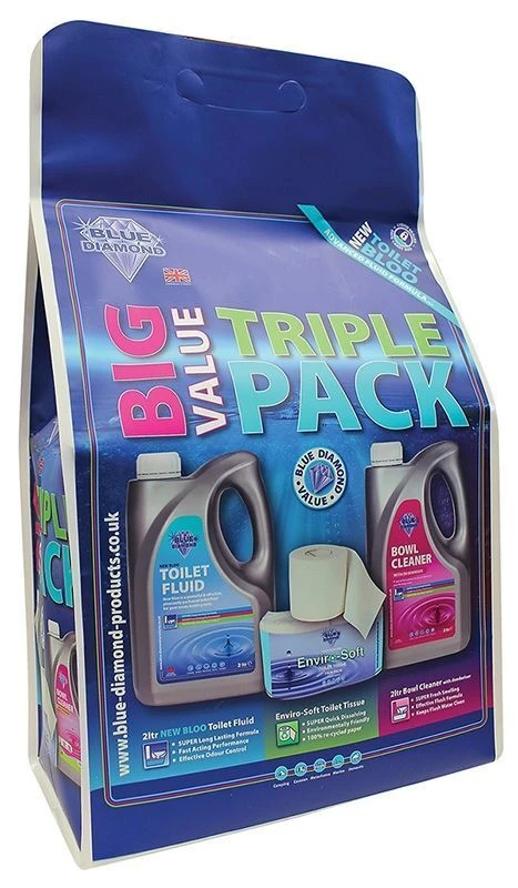 Blue Diamond Big Value 2L Triple Pack (Toilet Fluid) 3 Blue Diamond Big Value 2L Triple Pack (Toilet Fluid)
