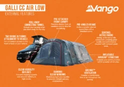 Vango Airbeam Vango Galli CC Air Low Awning (2023) -Camping Sales Store galli cc air low 1