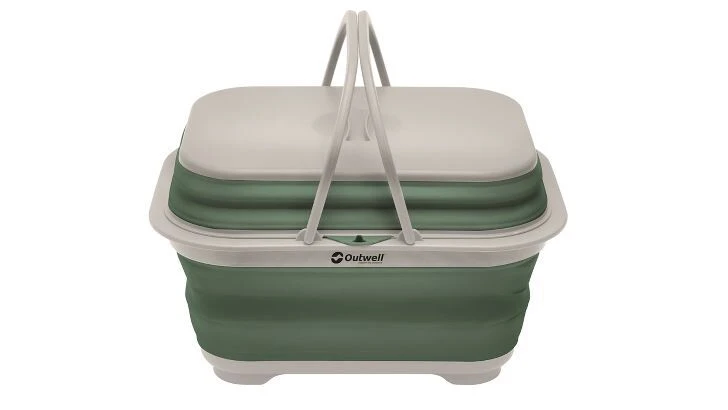 Outwell Collaps Washing Base W/handle & Lid (Shadow Green) 3 Outwell Collaps Washing Base W/handle & Lid (Shadow Green)