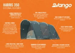 Vango Harris 350 Poled Tent (2023) -Camping Sales Store harris 350 infographic