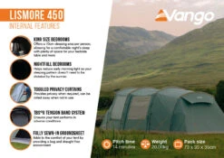 Vango Lismore 450 Poled Tent Package (2023) 14 Vango Lismore 450 Poled Tent Package (2023) -Camping Sales Store lismore 450 infographic2