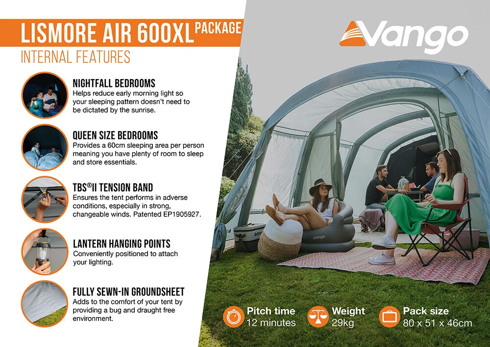 Vango Airbeam Vango Lismore Air 600XL Tent Package (2023) 7 Vango Airbeam Vango Lismore Air 600XL Tent Package (2023) - Image 5