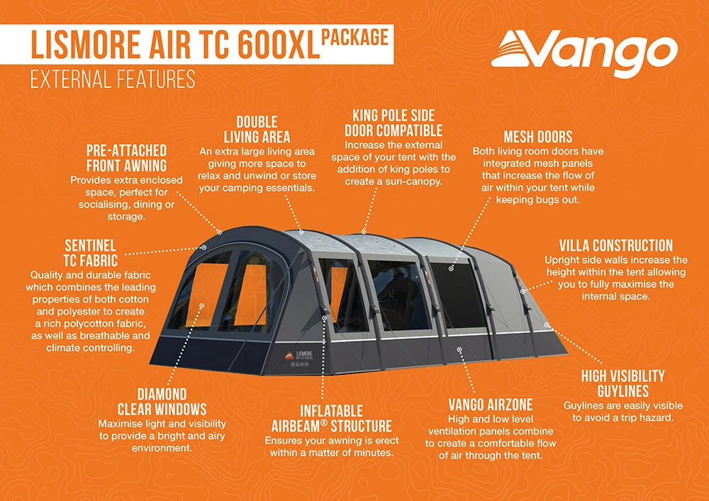 Vango Airbeam Vango Lismore Air TC 600XL Tent Package (2023) 7 Vango Airbeam Vango Lismore Air TC 600XL Tent Package (2023) - Image 5