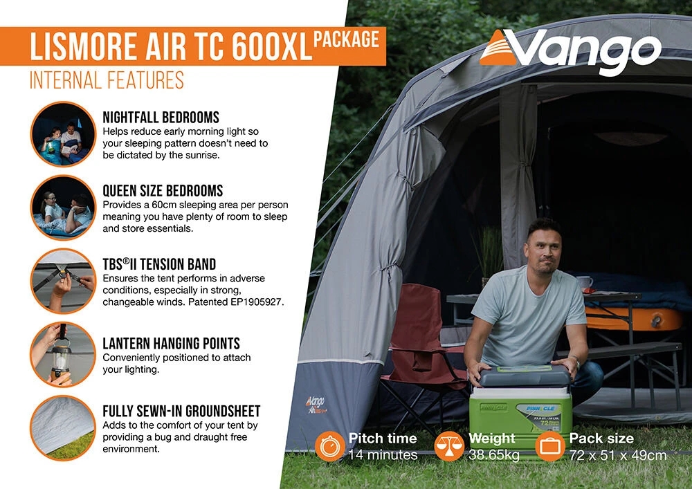 Vango Airbeam Vango Lismore Air TC 600XL Tent Package (2023) 8 Vango Airbeam Vango Lismore Air TC 600XL Tent Package (2023) - Image 6