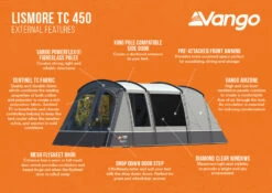 Vango Lismore TC 450 Poled Tent Package (2023) 15 Vango Lismore TC 450 Poled Tent Package (2023) -Camping Sales Store lismore tc 450 infographic