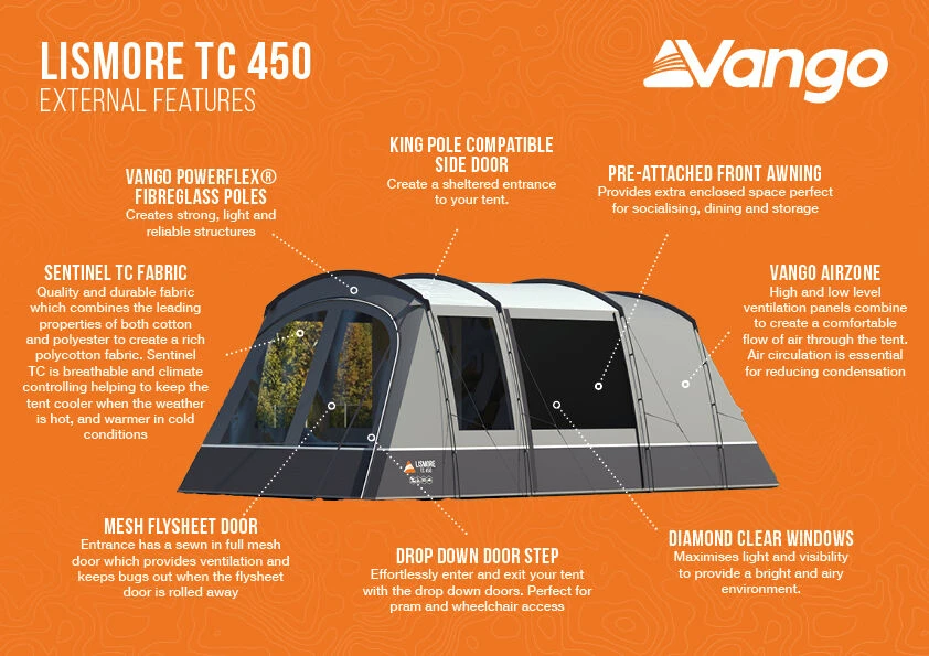 Vango Lismore TC 450 Poled Tent Package (2023) 7 Vango Lismore TC 450 Poled Tent Package (2023) - Image 5