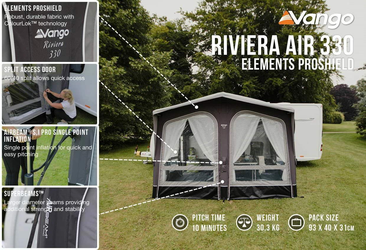 Vango Airbeam Vango Riviera Air 330 Elements ProShield Caravan Awning (2023) 7 Vango Airbeam Vango Riviera Air 330 Elements ProShield Caravan Awning (2023) - Image 5