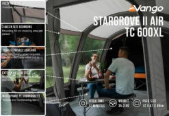 Vango Airbeam Vango Stargrove II TC 600XL Air Tent (2022) 16 Vango Airbeam Vango Stargrove II TC 600XL Air Tent (2022) -Camping Sales Store stargrove ii air tc 600xl low res