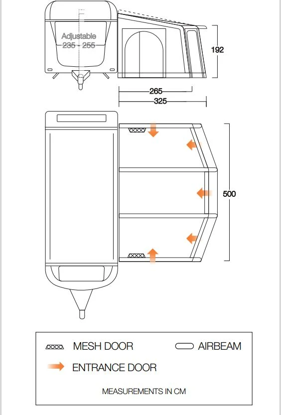Vango Airbeam Vango Tuscany Air 500 Elements Proshield Caravan Awning (2023) 4 Vango Airbeam Vango Tuscany Air 500 Elements Proshield Caravan Awning (2023) - Image 2