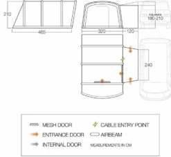 Vango Airbeam Vango Galli III RSV Low Awning -Camping Sales Store vango 2019 awnings floorplan galli rsv low