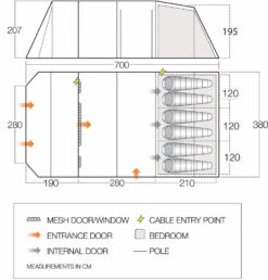 Vango Stargrove II 600xl Poled Tent (2022) -Camping Sales Store vango 2020 tents floorplan stargrove ii 600xl