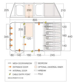 Vango Airbeam Vango Anantara IV TC 650xl Air Tent (2023) -Camping Sales Store vango 2021 airbeam si pro floorplan anantara iii air tc 650xl 1