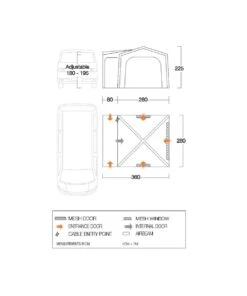 Vango Airbeam Vango Agora Air VW Awning (Shadow Grey) 8 Vango Airbeam Vango Agora Air VW Awning (Shadow Grey) -Camping Sales Store vango 2021 awnings floorplan agora vw 1