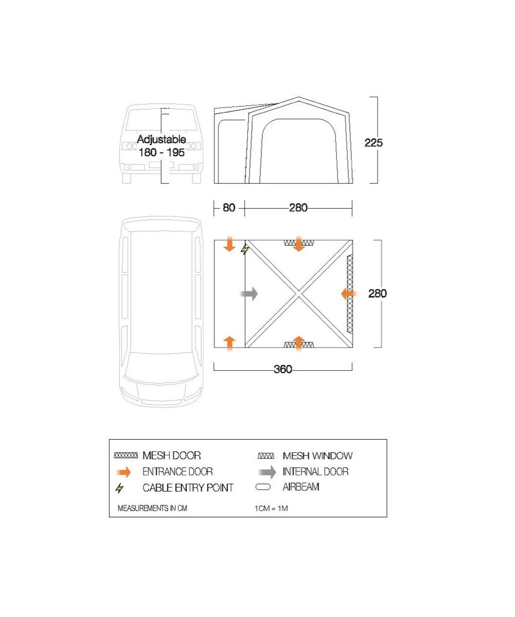 Vango Airbeam Vango Agora Air VW Awning (Shadow Grey) 5 Vango Airbeam Vango Agora Air VW Awning (Shadow Grey) - Image 3