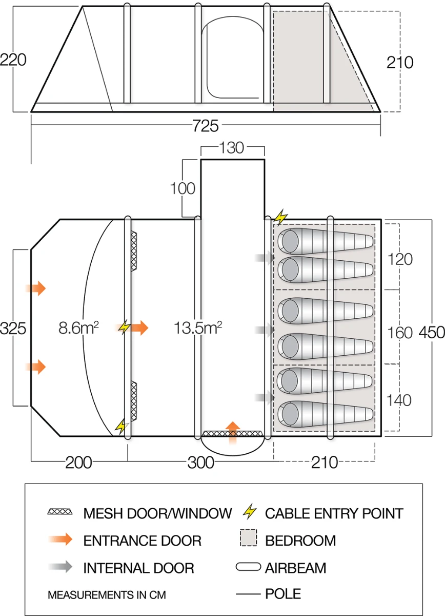 Vango Airbeam Vango Homestead II Air 650xl Tent 7 Vango Airbeam Vango Homestead II Air 650xl Tent - Image 5